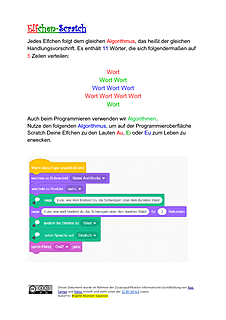 Arbeitsblatt für Elfchen mit Scratch. Lizenz: Münster-Szyprons