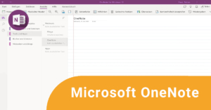Online Fortbildung Microsoft OneNote Grundlagen für Schule und Unterricht Titelbild: Ausschnitt aus dem Programm OneNote