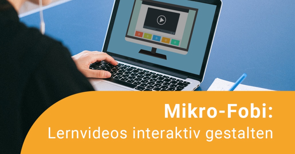 Online-Fortbildung-Lernvideos_interaktiv_gestalten Laptop mit interaktivem Lernvideo zu sehen