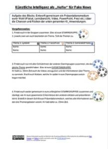 FakeNews_Aufgabe2 Unterrichtsmaterial Fake News
