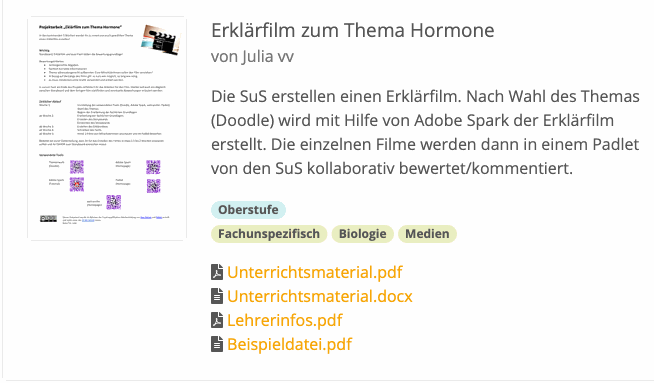 Zusatzqualifikation_Medien Beispiele der Unterrichtsentwürfe im Rahmen der Zusatzqualifikation