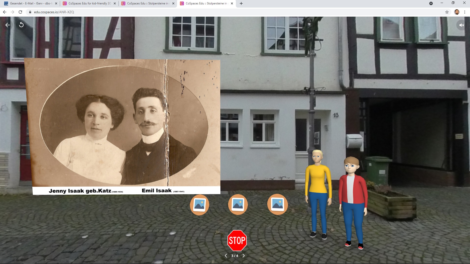 Screenshort - VR-Tour am PC_erstellt mit CoSpaces Virtuelle Tour Geschichte