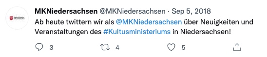 Tweet Niedersachsen Twitterpost Niedersachsen