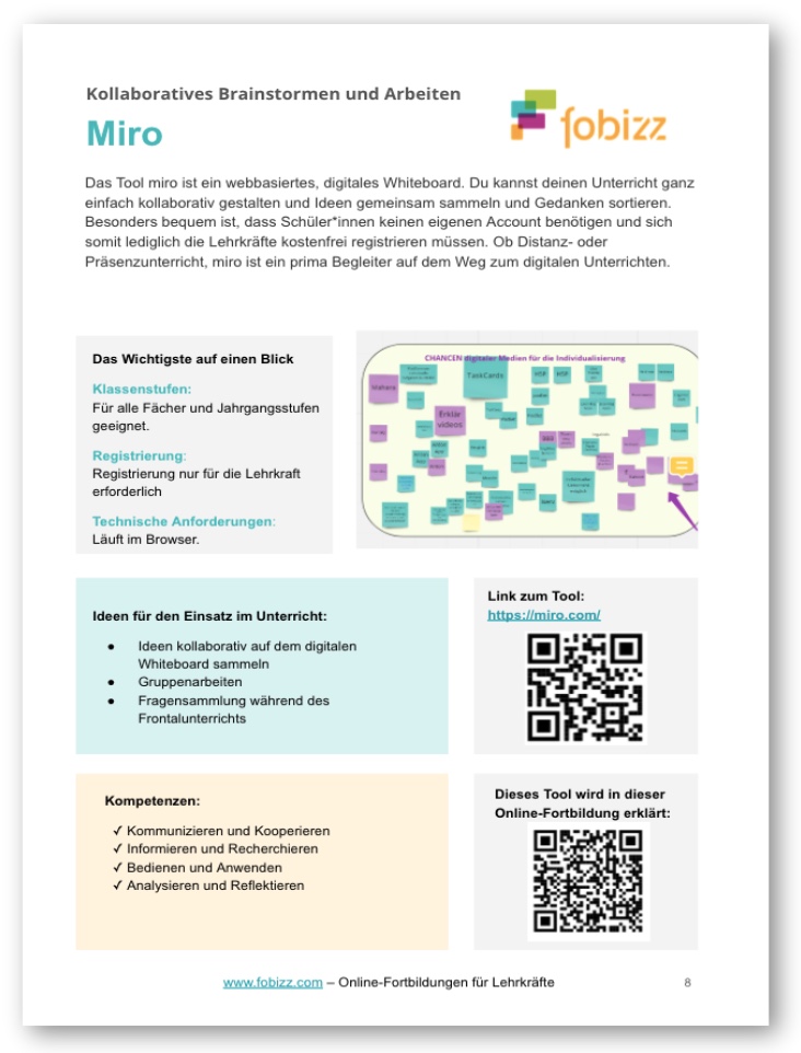 fobizz Handout digitale Tools 21.01 3 30 tools für digitalen Unterricht