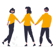 Leute, die sich an den Händen halten