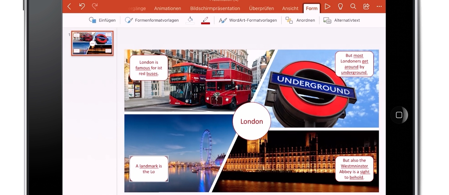 Präsentation auf dem iPad