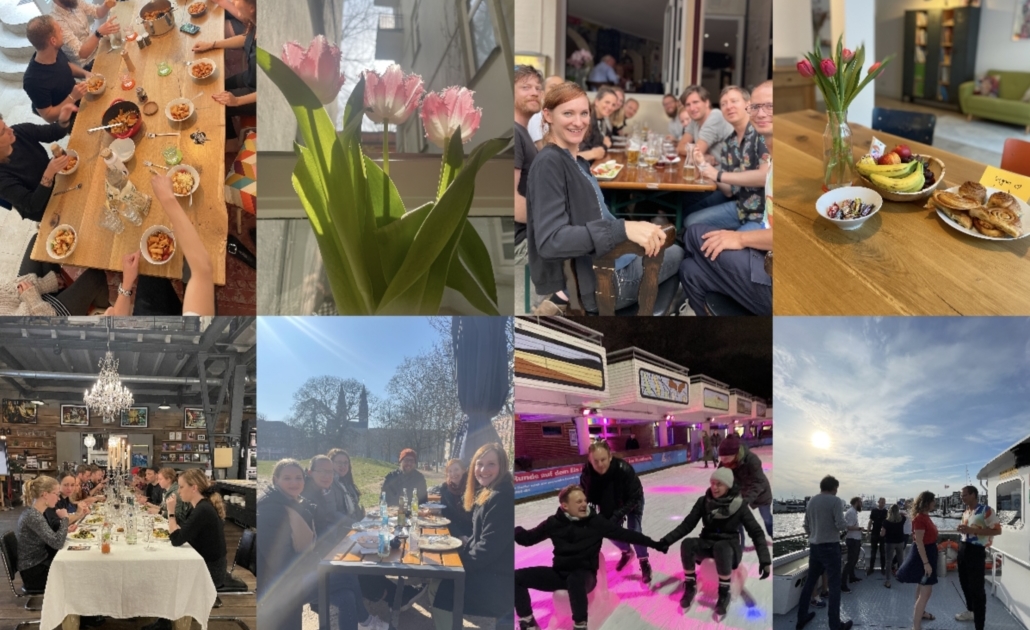 Bilder von Teammitgliedern und gemeinsamen Events