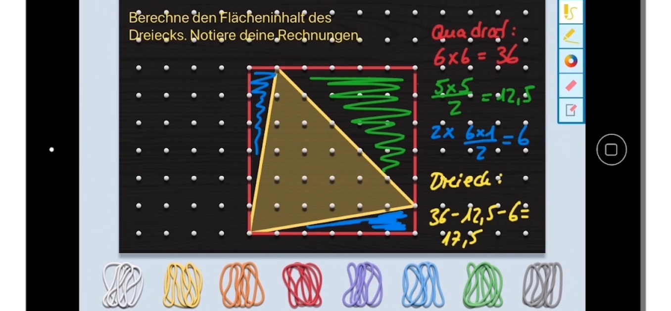 iPad mit mathematischen Zeichnungen