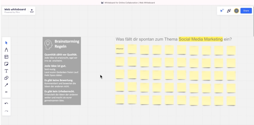 Miro im Unterricht 3 Brainstormen mit Miro im Unterricht