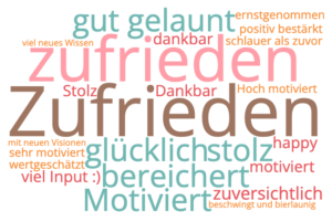 Wortwolke_Schulentwicklung_Erfahrung Wortwolke der Teilnehmer*innen der Zusatzqualifikation