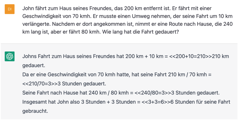 Screenshot einer Textaufgaben im Matheunterricht