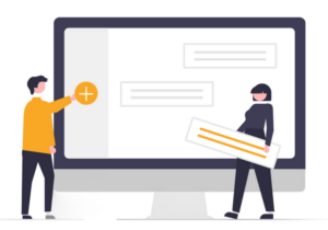 Mann und Frau vor Computer