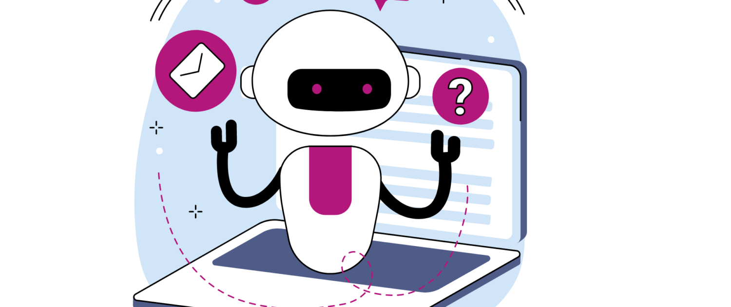 Bild eines Roboters über einer Tastatur