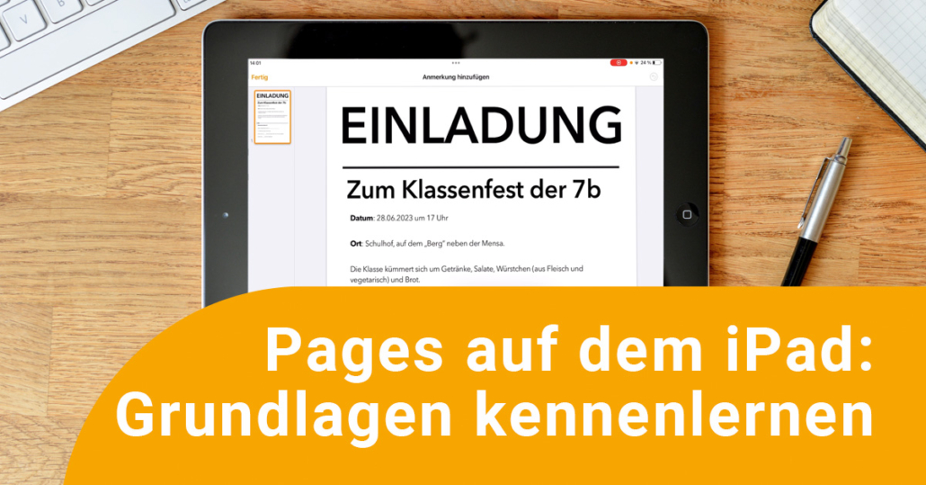 Teaserbild Pages Teaserbild Pages auf dem iPad
