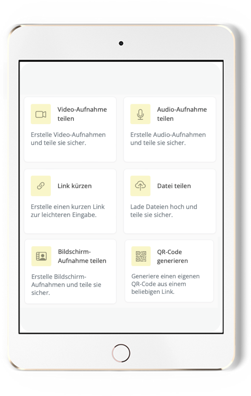 Bild eines iPads mit fobizz Tools, um Inhalte zu teilen.
